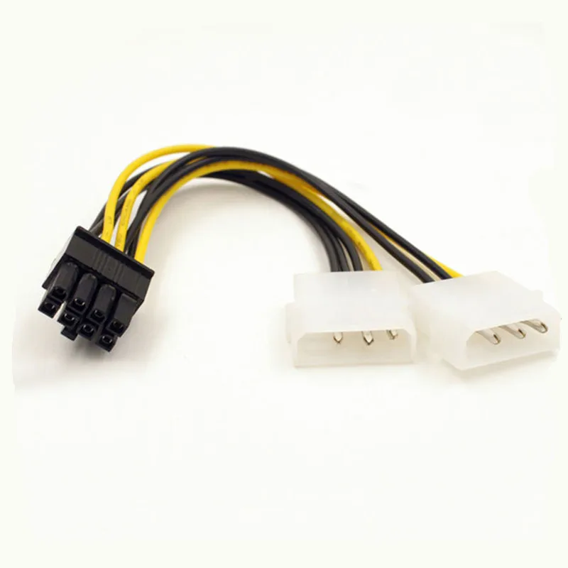 

Dual Molex 4Pin to PCI-E 8Pin Graphics Card Power Supply Cable - 20cm