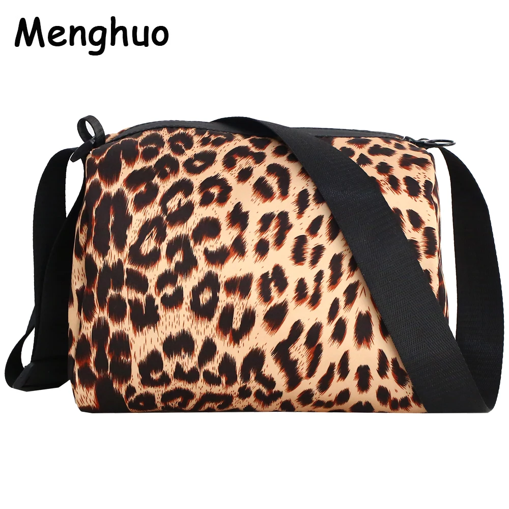 Menghuo New Leopard Nylon Handbags for Women Tote Bags Fashion