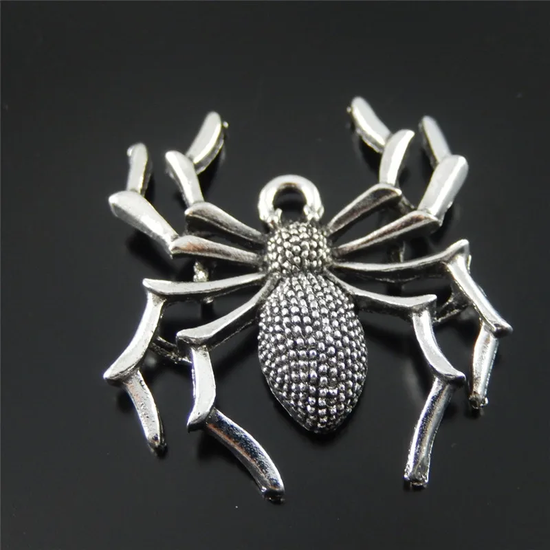 

Julie Wang 3PCS Alloy Charm Antique Silver Plated Spider Pendant Charms for Bracelet Jewelry Making Accessories