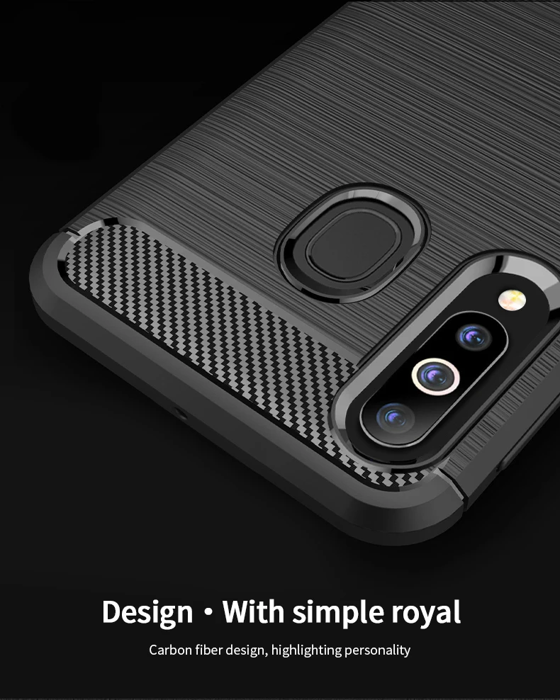 MOFi For Samsung Galaxy A60 Case Luxury Carbon Fiber Anti-drop TPU Soft Cover Cases For Samsung Galaxy A60 Back Cover