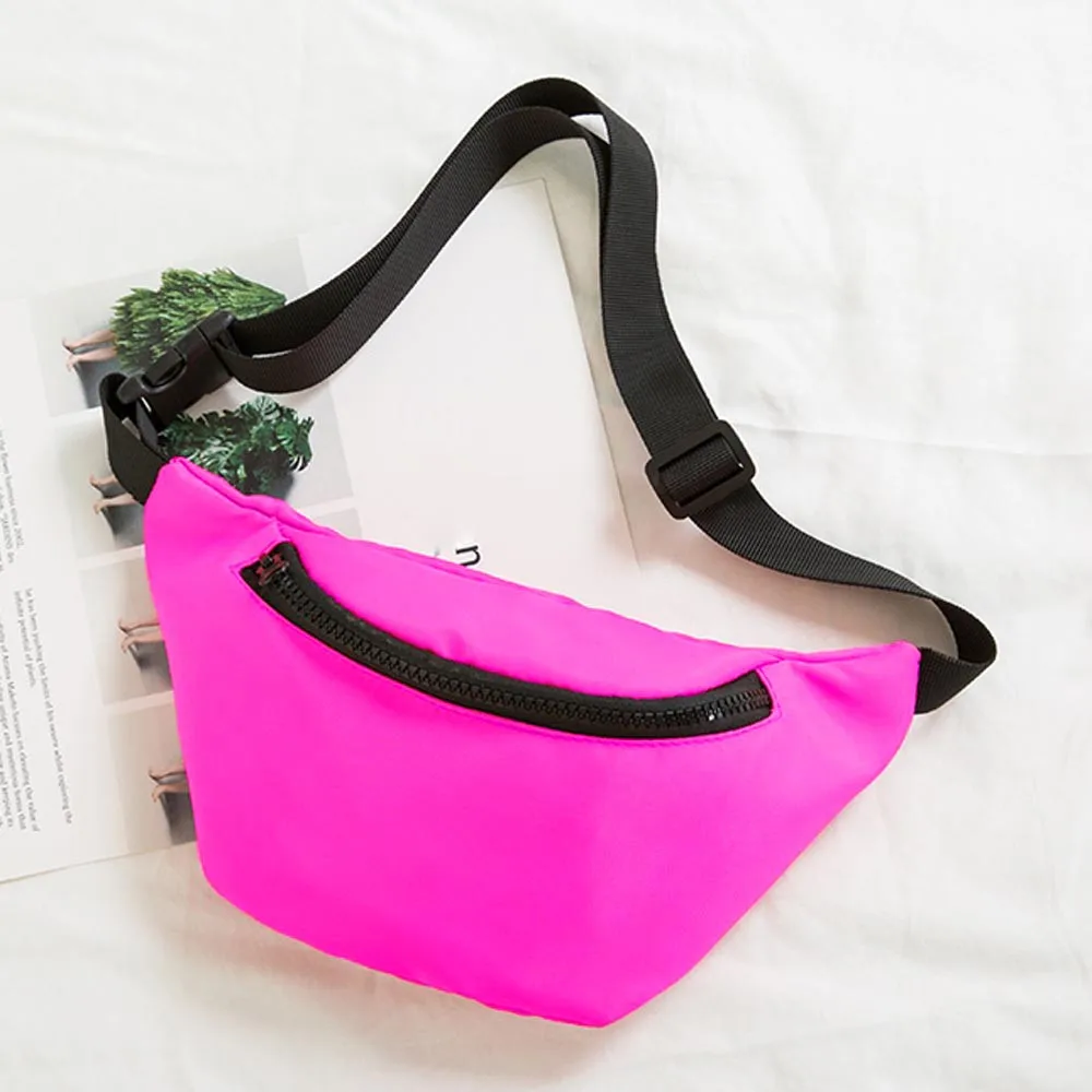 الأطفال النايلون الخصر حزم الاطفال فاني حزم الصبي طفلة المال الكتف Crossbody الصدر حزام حقائب أنيقة الحلوى الألوان