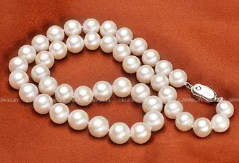 

classic south sea round 10-11mm white pealr necklace 18inch 925s