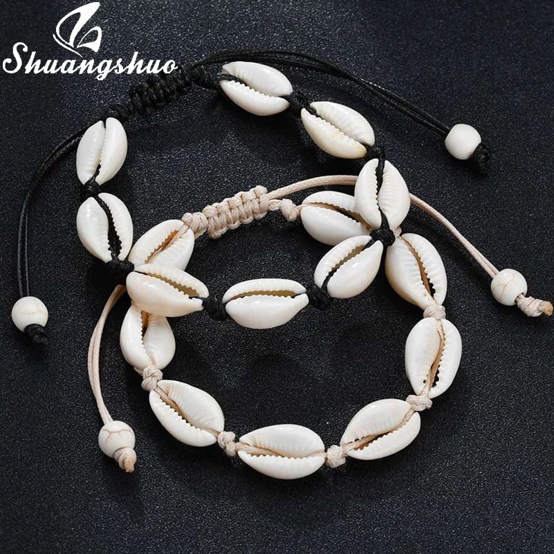 

Shuangshuo Bohemia Adjustable Bracelets Sea Shells Bracelet for Women Rope Chain Charm Bracelets Beach Shell Bracelet Jewelry
