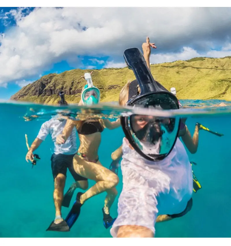 Underwater Anti Fog Full Face Diving Mask Scuba Snorkeling Respiratory Mask Safe and Waterproof For Gopro SJCAM Xiao Yi