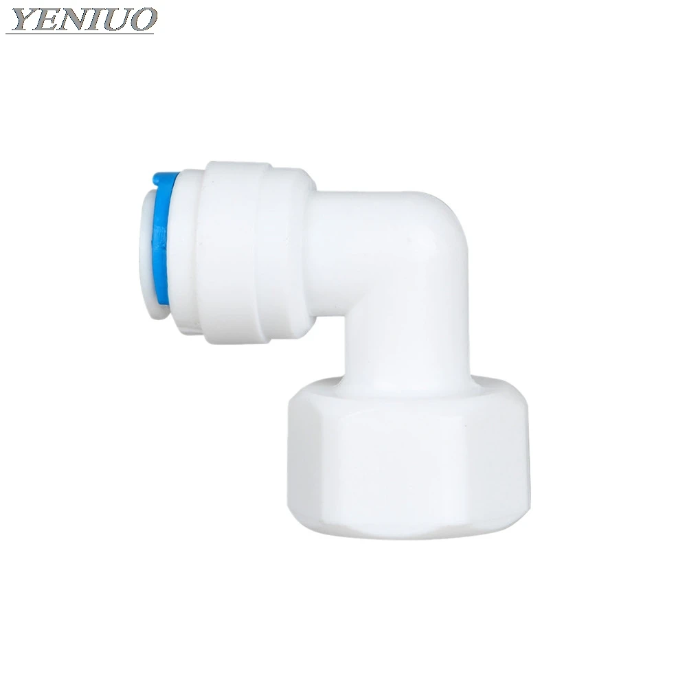 

RO Water Fitting Elbow Connector 1/4" 3/8" OD Hose 1/4" 1/2" 1/8" BSP Female Thread Plastic Pipe Quick Osmose Reversa Aquario