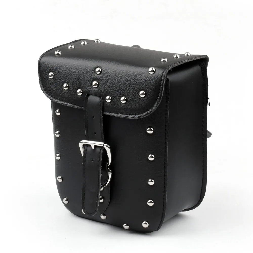 Motorcycle Side Bags Leather Saddlebags Tool Pouches With Mounting Straps Nails for Harley Davidson Yamaha Suzuki Honda  (3)