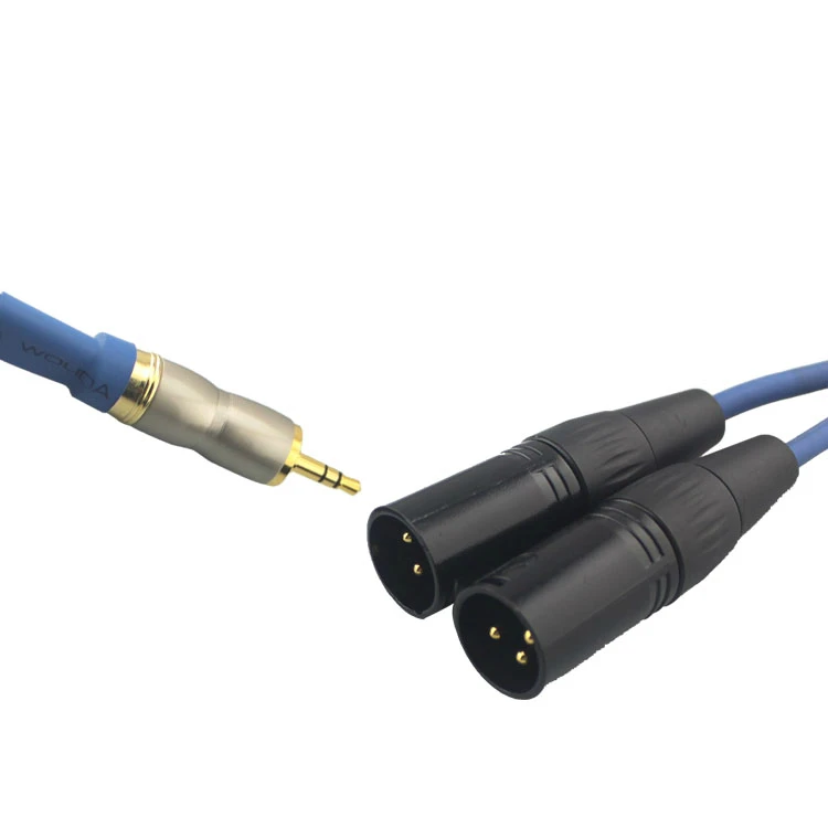 High Premium TRS Mini Jack 3 5mm to 2 XLR 3Pin Male Microphone Speaker Audio Cable for Mixer PC Microphone Headphone Splitter