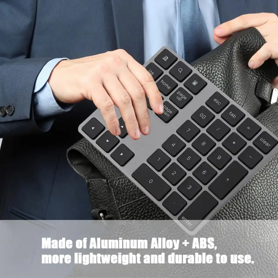 Черный 34 клавиши мини Numpad Беспроводная Bluetooth цифровая клавиатура для ноутбука ПК клавиатура Numpads клавиатуры стиль