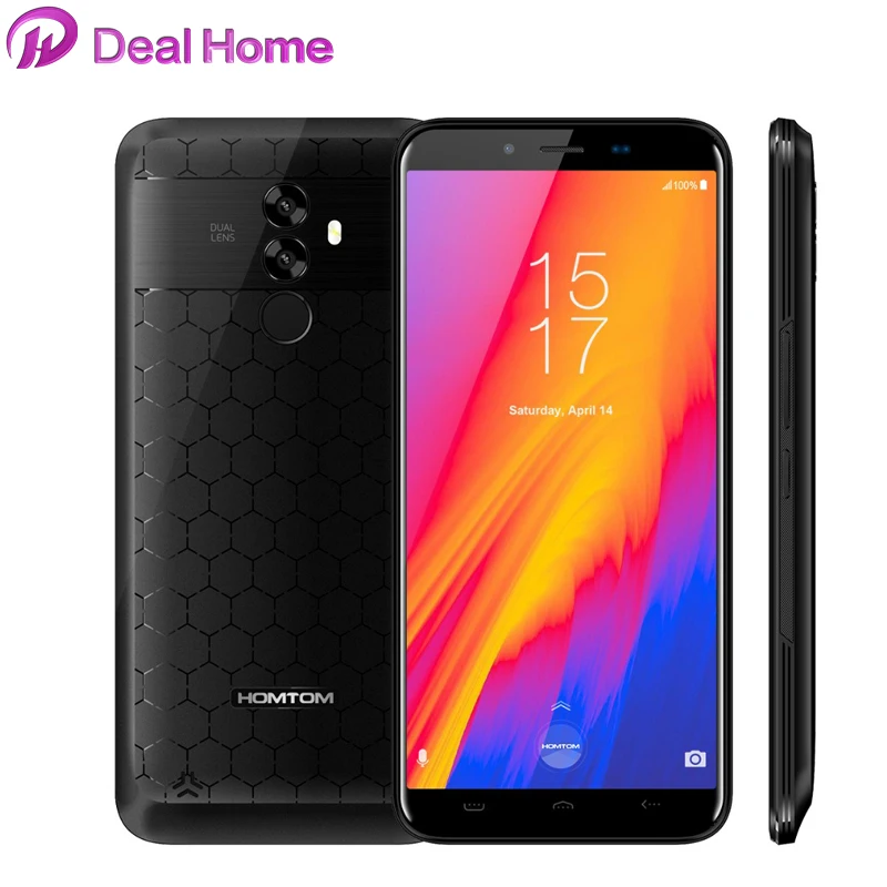

Original Homtom S99 6200mAh Android 8.0 5.5'' 18:9 Full display 4+64GB MT6750 Octa Core Face ID Fingerprint Cellphone