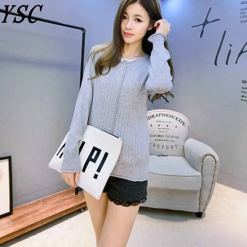 

YUNSHUCLOSET 2018 Fashion Cashmere wool cardigan Curling collar Knitted Shirt Daily Life Knitwear Drawing style High-quality