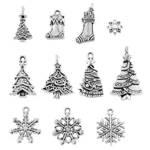 hoomall 244450pcs mixed silver tone christmas charm pendants christmas tree decorations hanging - Silver Christmas Decorations hoomall 244450pcs mixed silver tone christmas charm pendants christmas tree decorations hanging - Silver Christmas Decorations