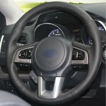 

Top Leather Steering Wheel Hand-stitch on Wrap Cover For Subaru Legacy 2016 Outback 2015 2016 XV 2016