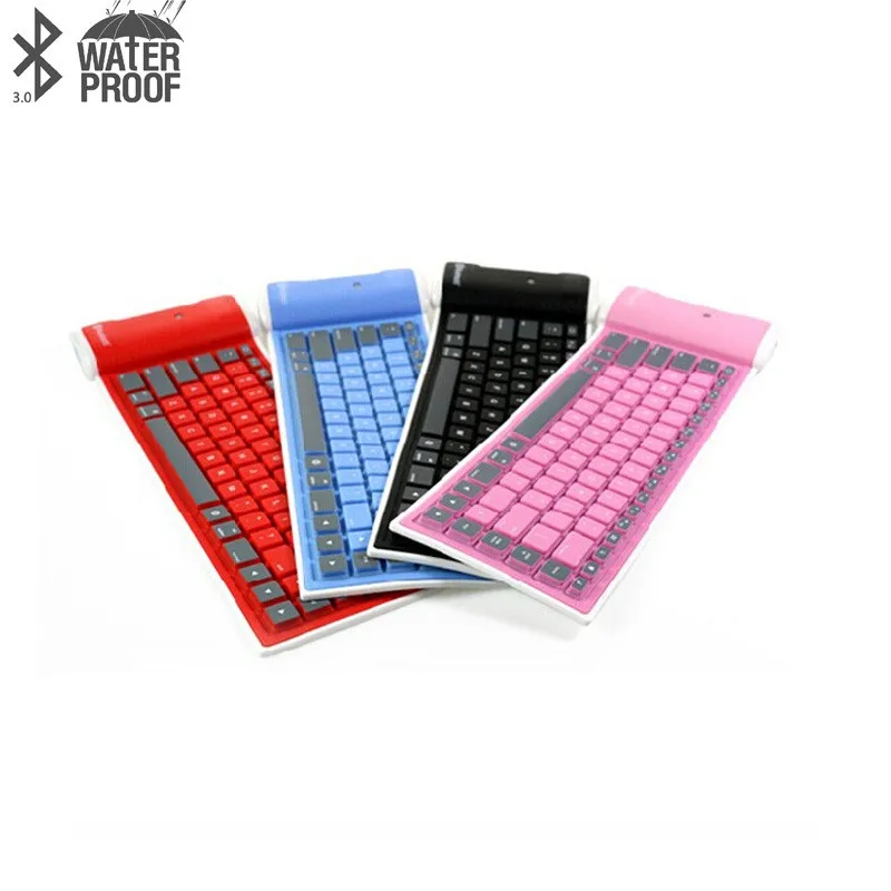 

MiNi Bluetooth Wireless Keyboard Silicone Material 85 Keys 25cm x 8cm x 1.5cm Silent Light Portable Clavier For IPad IOS Android