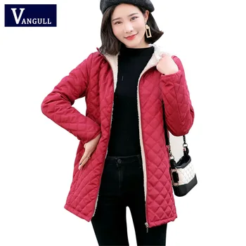 

Vangull Plus Size 3XL Winter Female Long Parkas Basic Jackets Women Winter Velvet Lined Hooded Coats Autumn 2019 New Outwear