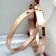 Простые Короткие квадратные геометрические Модные мужские и женские винтажные браслеты женские мужские розовые золотые цвета из нержавеющей стали OL модные браслеты