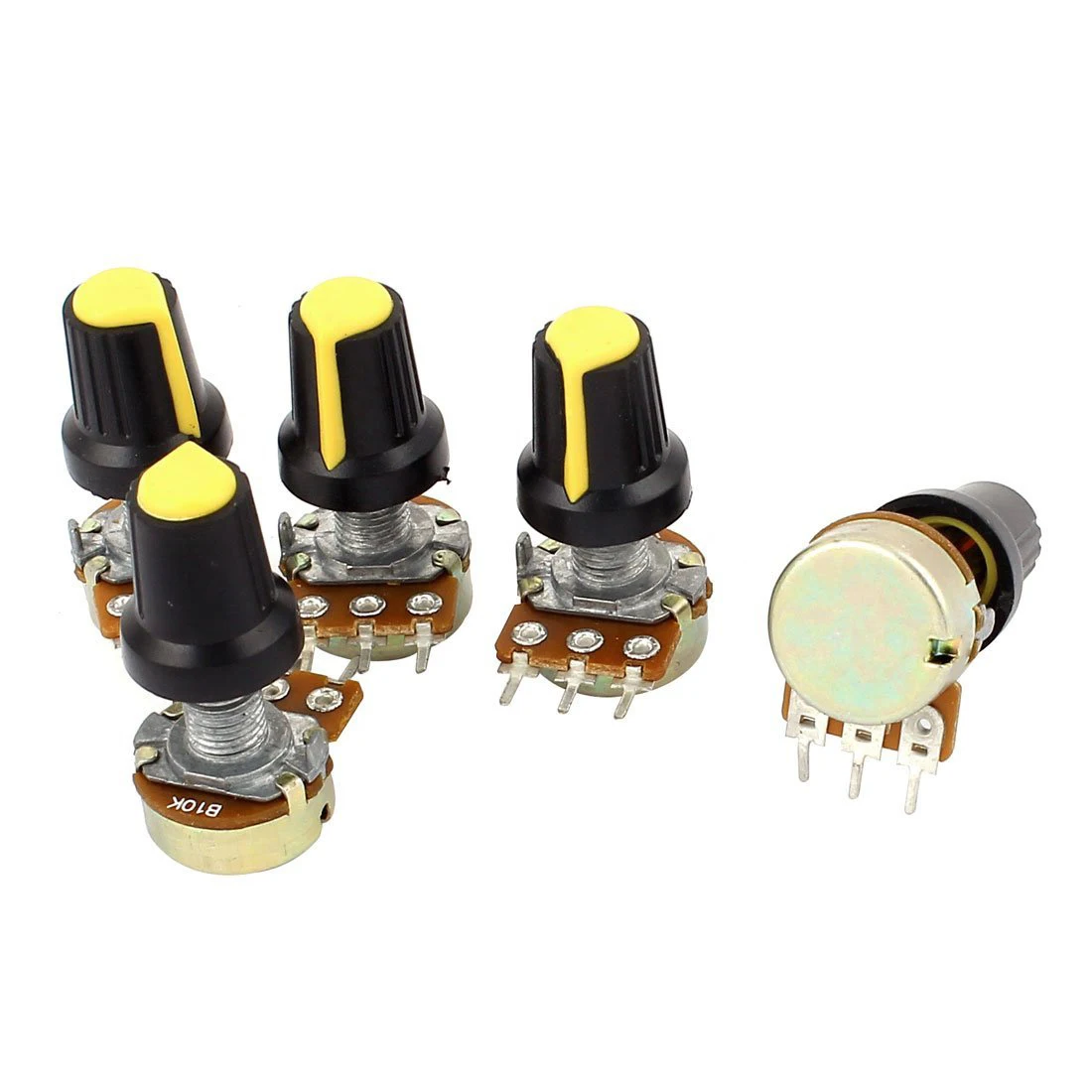 5pcs 10K OHM 3 Terminal Linear Taper Rotary Audio B Type Potentiometer