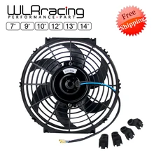 7 9 10 12 13 14 zoll Universal 12V 80W Schlank Reversible Schwarz Klinge Elektrische Kühler Auto fan Montage Kit