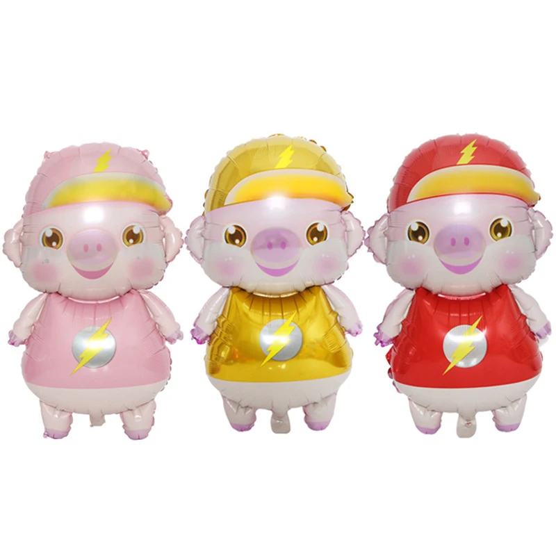 

NEW 1PC Cartoon Lightning Pig Foil Balloons Birthday Party Decoration Baby Bath Wedding Balloons DIY Children's Inflatable Toys