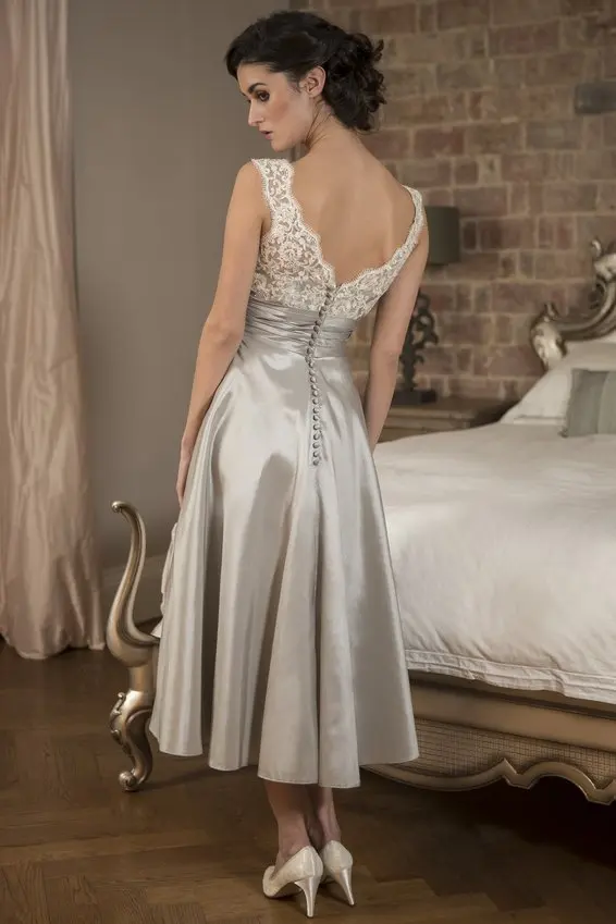 Christmas Lace Tea Length Dresses