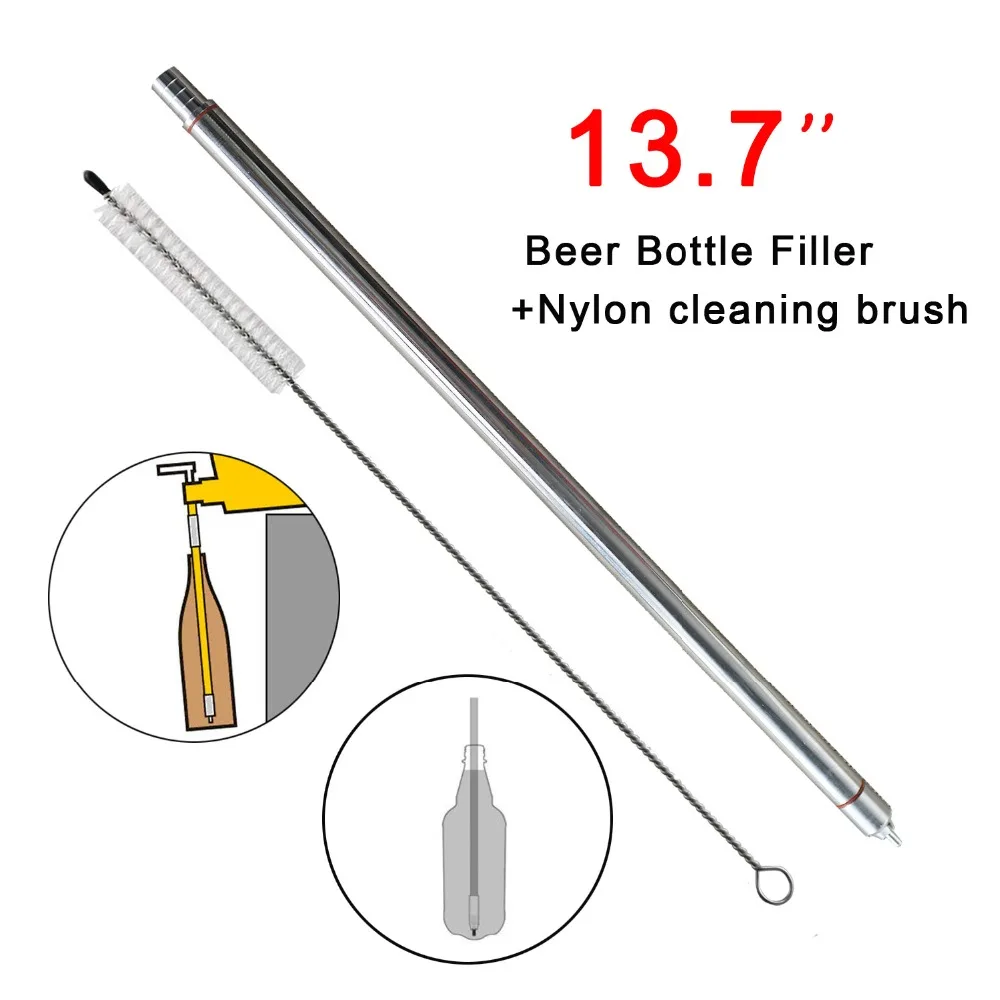 

Homebrew bottle filler Spring Loaded filler with Cleaning brush 13.7" length 10.3mm barb