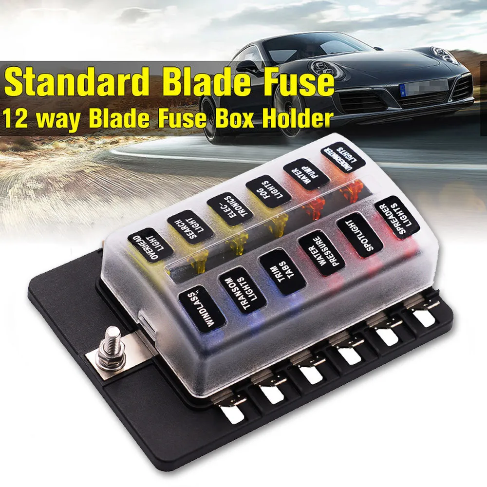 

Car-styling Fuses 6/8/10/12 Way Terminals Circuit Car Boat Bus ATC ATO Fuse Box Block Holder 32V td1127 dropship