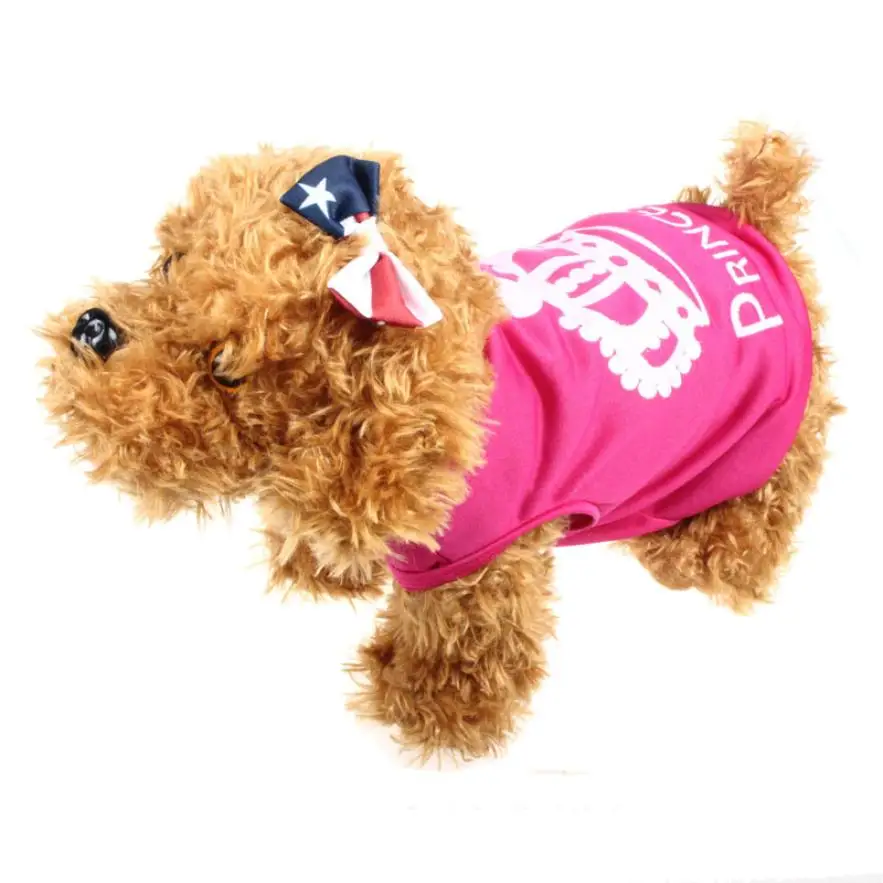 

Fashion Beautiful High-quality Pet Clothes Apparel Vest Costumes Summer Imperial Crown Printed Coat Dog Clothes For Small Dogs