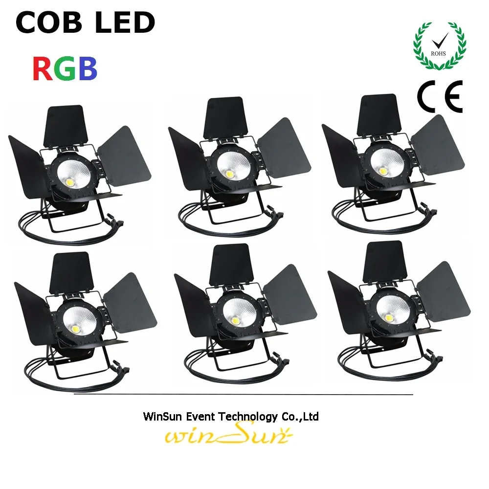 Litewinsune High Power 150W LED COB Par Can RGB Tri Color Wash Indoor Free Barndoor