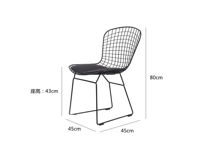 Nordic wire chair modern minimalist metal wrought iron chair home dining chair