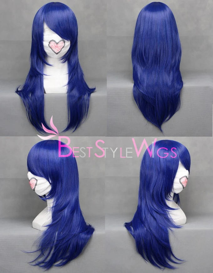 

Free Shipping Synthetic DOLLS Dark Blue Cosplay Wig