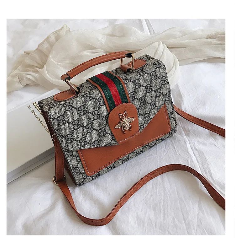 

Fashion Metal Bee Head Mini Small Square Pack Women Shoulder Bag Crossbody Package Clutch Handbags
