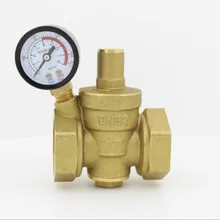 DN32 латунь снижение давления воды клапан 1 1/" регулируемые клапаны с манометром метр регулируемый предохранительный клапан