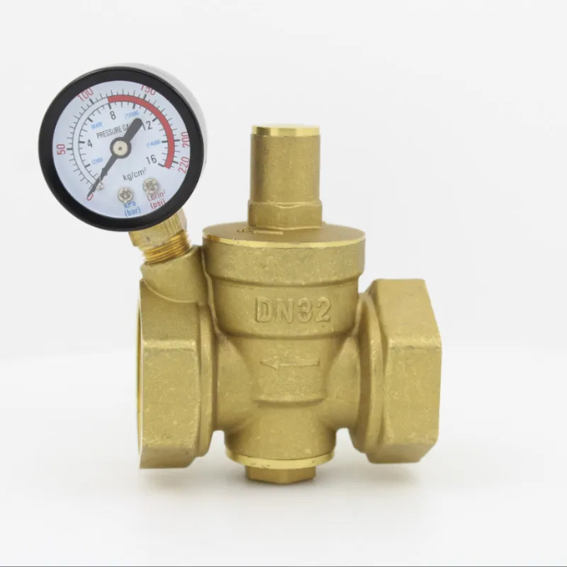 DN32 Brass Water Pressure Reducing Valve 1 1/4" Adjustable Valves With