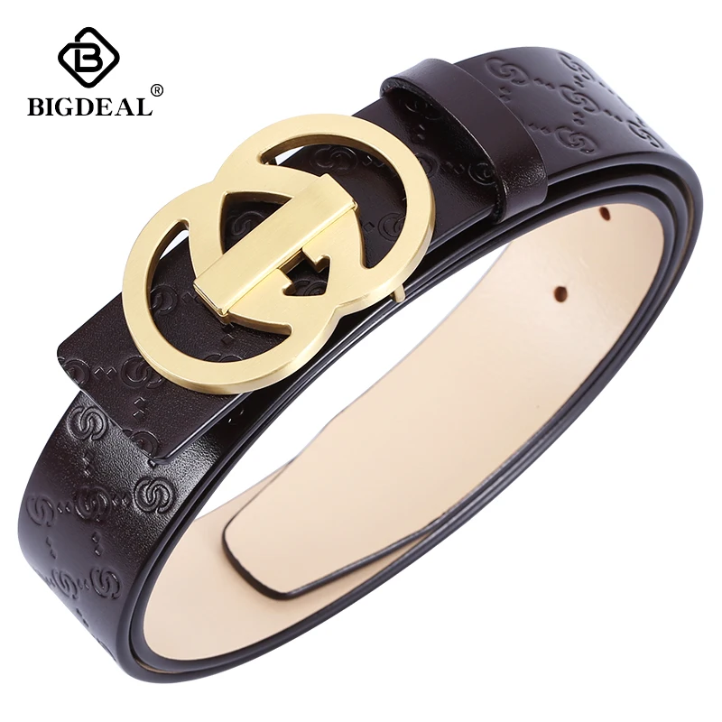 

BIGDEAL Brand Belt For Men Cowskin Genuine Lether Pin Buckle High Quality Male Strap Vintage Jeans