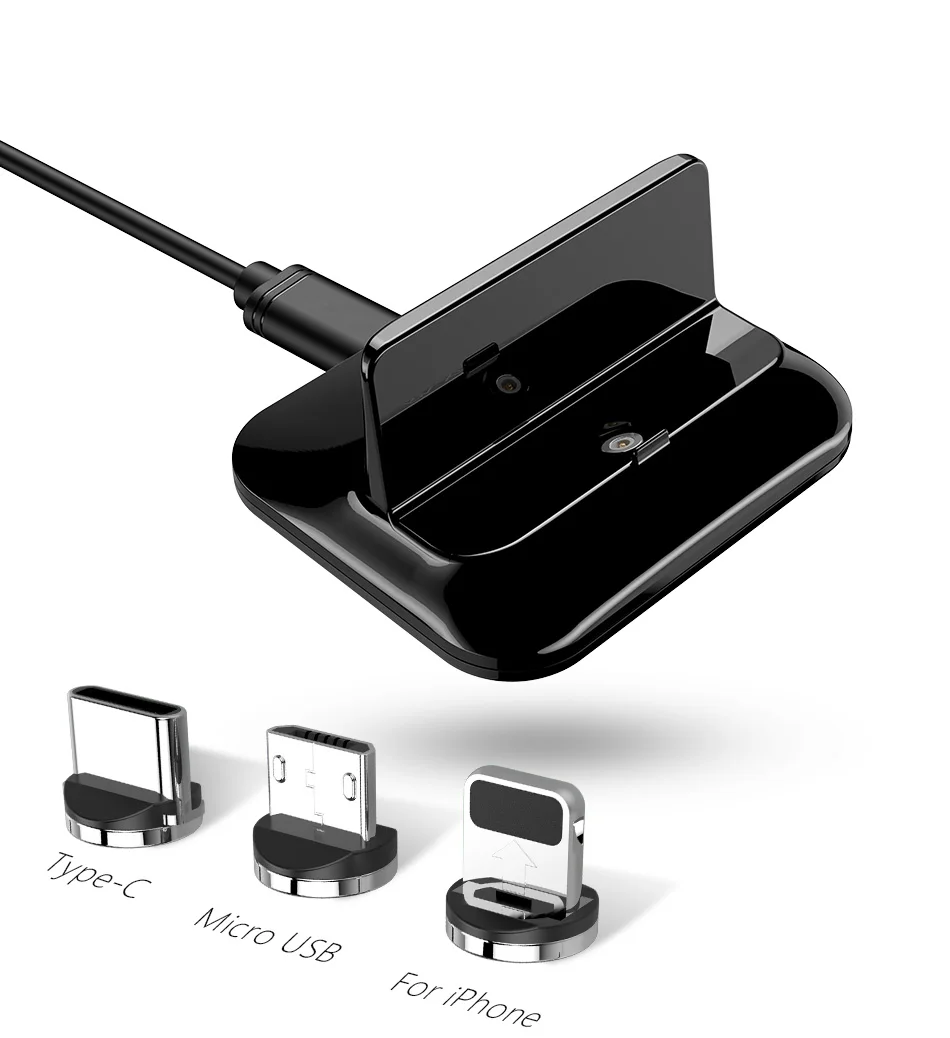 !ACCEZZ Fast Magnetic Charger Dock Micro USB 8 Pin Type-C For iphone 8 X Plus XS For Samsung Xiaomi Huawei Magnet Charging Stand (7)