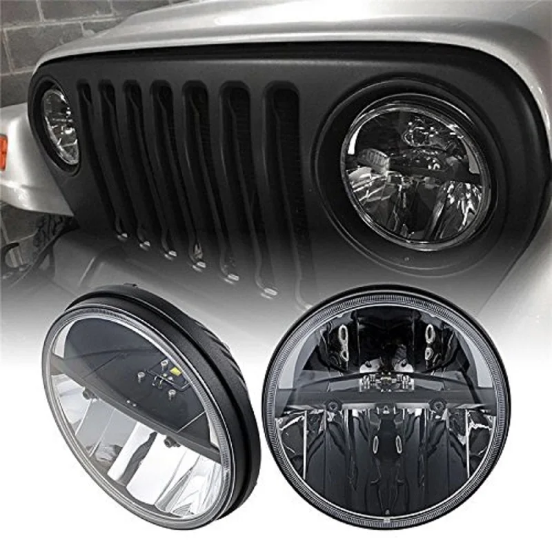 Круглые светодиодные фары 6000K для Lada 4x4 Niva 7 дюймов Jeep Wrangler JK TJ Truck внедорожные