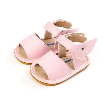 

2018 Pink Color Baby Sandals Shoes Baby Moccasins Summer Newborn Baby Girl Angel Wings Shoes Anti-slip Prewalker 0-18M.CX141A