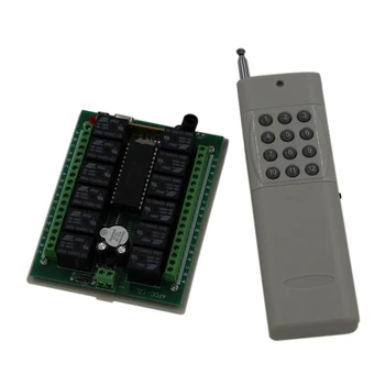 

1000m DC24V 12CH Remote Control Switch RF Wireless Transmitter Receiver with Case Learn Code 315/433Mhz