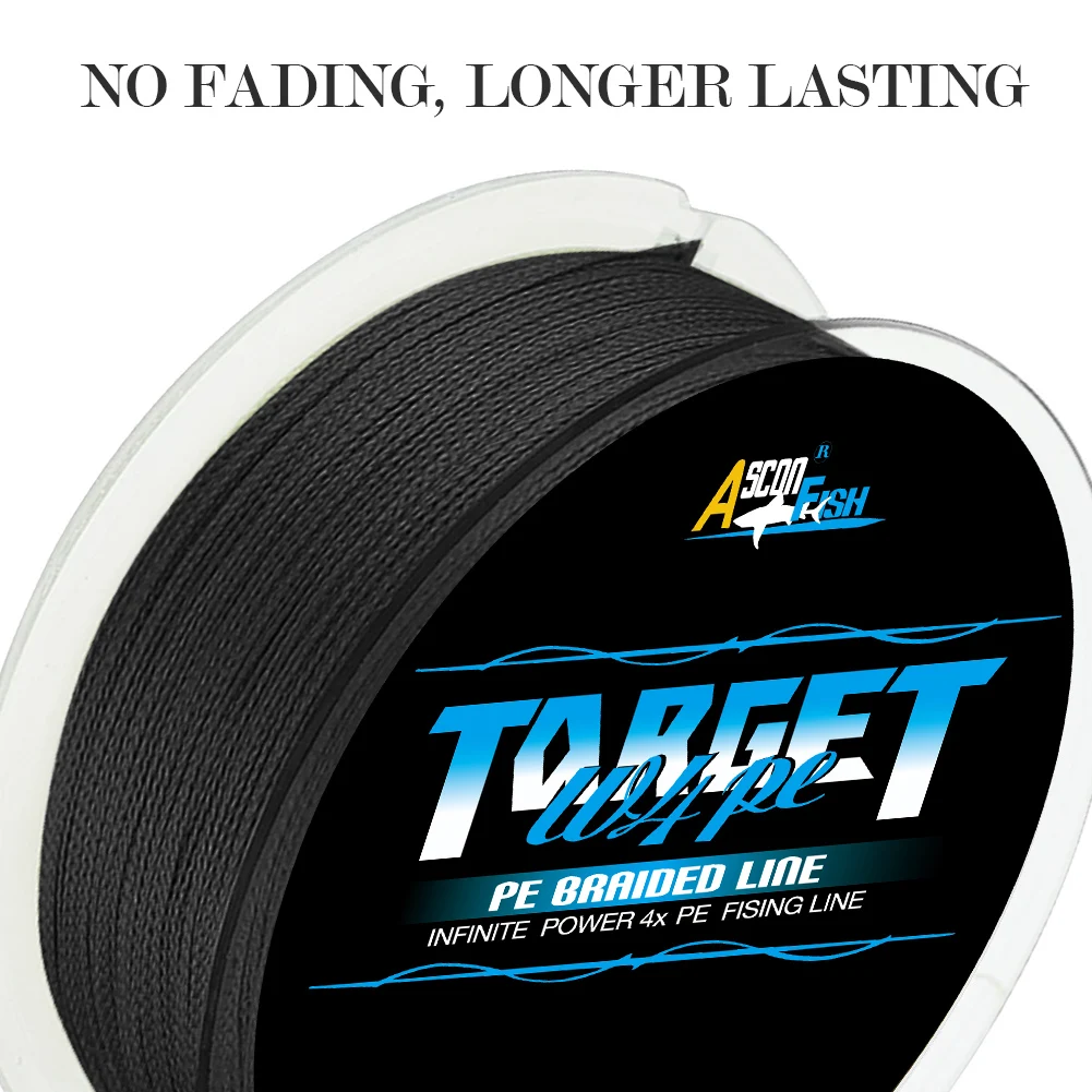 Super new product of never faded black 100M 300M pe braided fishing line 4 Strands fishing cord thread ice sea fishing 6-100LB