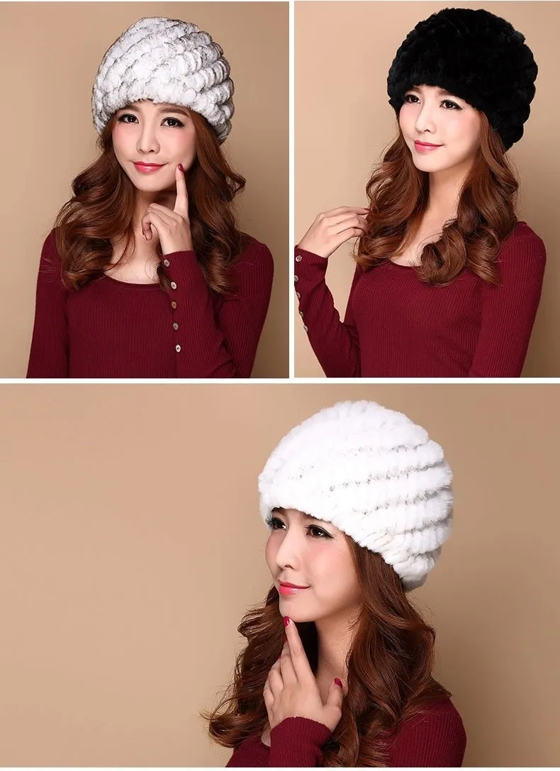 Low Low Low !!! Hot Sales Cheap Real Rex Rabbit Fur Hats High Quality Knitted Rex Rabbit Fur Beanies Women Skullies DL6182 (63)