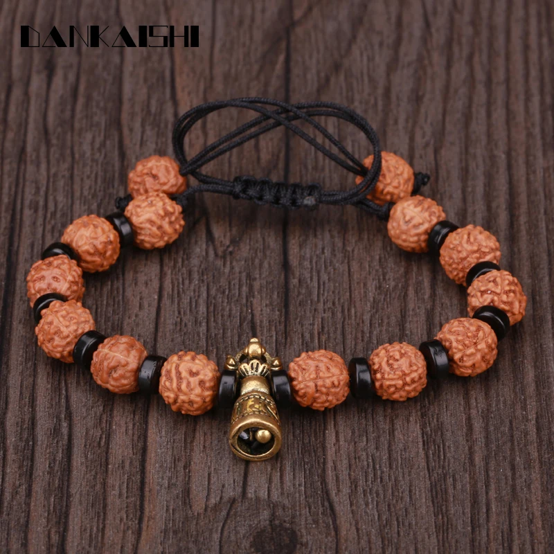 Dankaishi Bodhi Wood Pray Hand String Bodhi Bracelets Buddhist Sanskrit