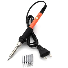Электрический паяльник с регулируемой температурой 220 в 60 Вт сварочная наладочная станция для пайки тепловой Карандаш 5 шт. наконечники инструмент для ремонта
