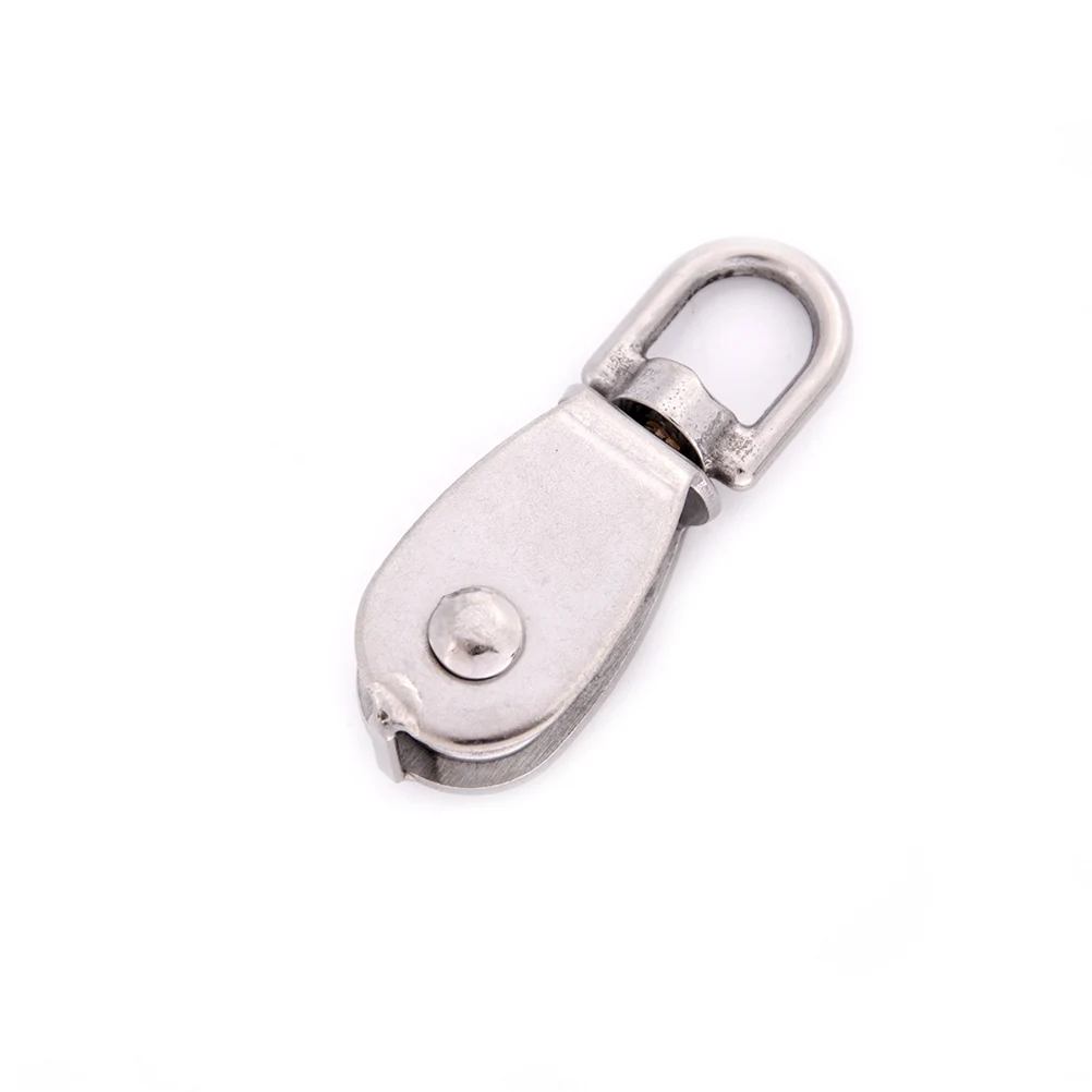 1PCS Steel Single Wheel Swivel Lifting Rope Pulley Stainless Steel M15