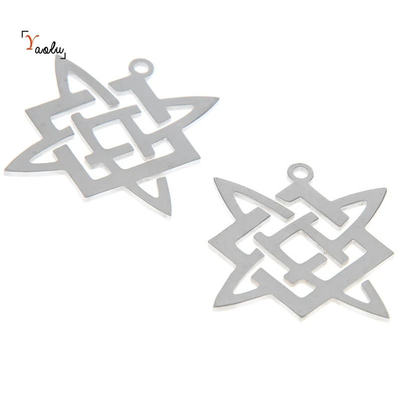 

5pcs/lot Svarog's Square charm Star of Rus Slavic Symbol Stainless steel Charm pendant 29x26mm
