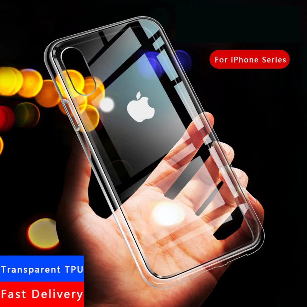 

Clear Soft Transparent TPU Case For iPhone XS Max Case Luxury Silicon Cover for iPhone X 8 7 6 6s Plus XR 8Plus Case Coque Funda