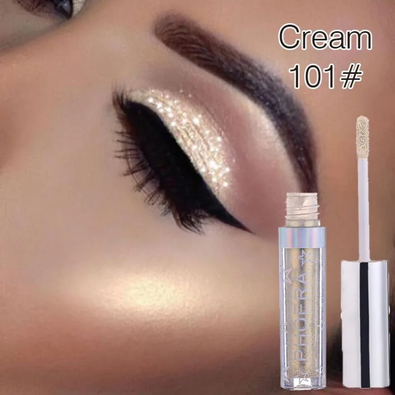 

PHOERA Brand New Eye Shadow 1pc 12 Colors Metals Glitter and Glow Liquid Eyeshadow Hot Fashion
