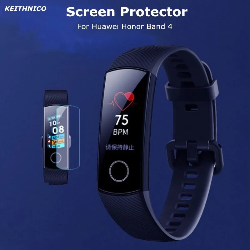 

KEITHNICO 3Pcs Anti-Scratch Soft TPU Ultra Clear Protective Film for Huawei Honor Band 4 Smart Wristband Full Screen Protector