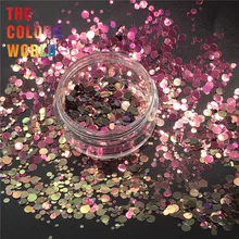 TCT-316 Хамелеон Цвета Круглая Точка Форма Цвет сдвиг ногти блеск художественное оформление ногтей стаканы шейкер ремесла DIY фестиваль DIY