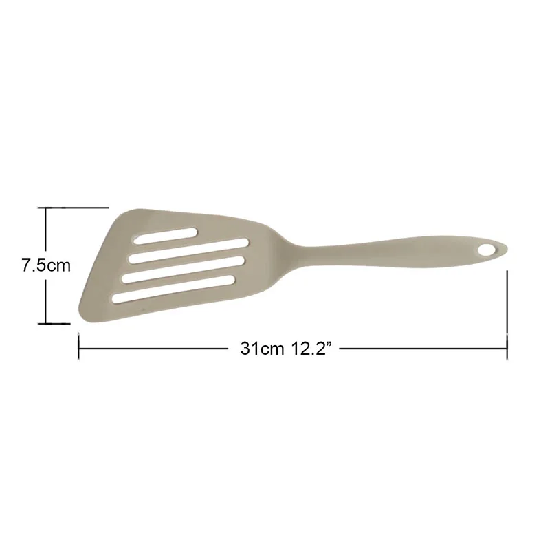 Силиконовая лопатка для жарки яиц с длинной ручкой|silicone slotted turner|kitchen turnersilicone turner |
