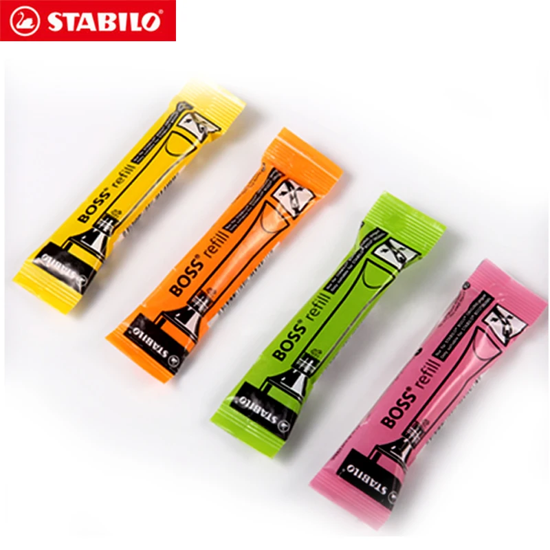 

6 Pcs/Lot Stabilo 070 Highlighter Refill for Boss 70 Bright Colored Environmental Color 2-3 times Refill 4 Colors Selected