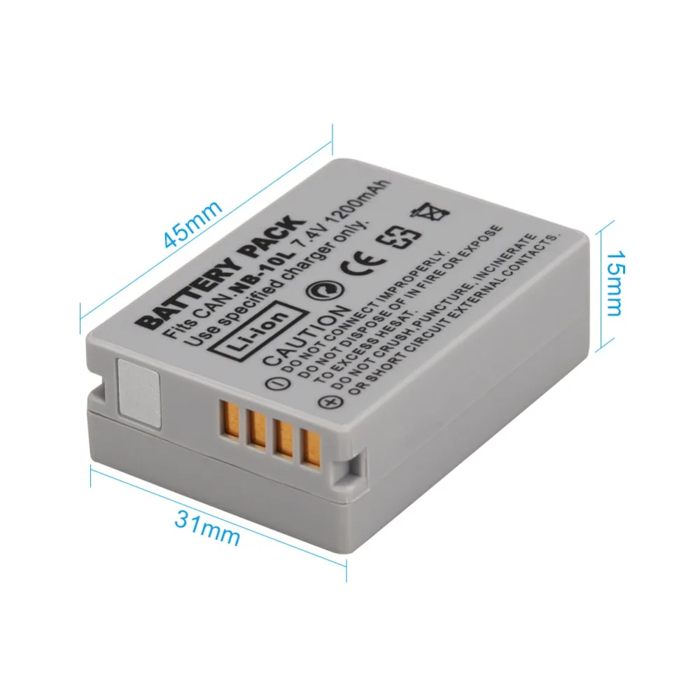 Аккумулятор для Фотоаппарата Canon G1X G15 G16 SX40HS SX50HS SX60HS SX40 SX50 SX60 HS 1 шт.|camera battery|nb 10lbattery